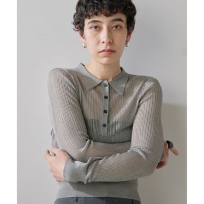 Whim Gazette(ウィム ガゼット)の【THE PAUSE】シアーポロニット通販