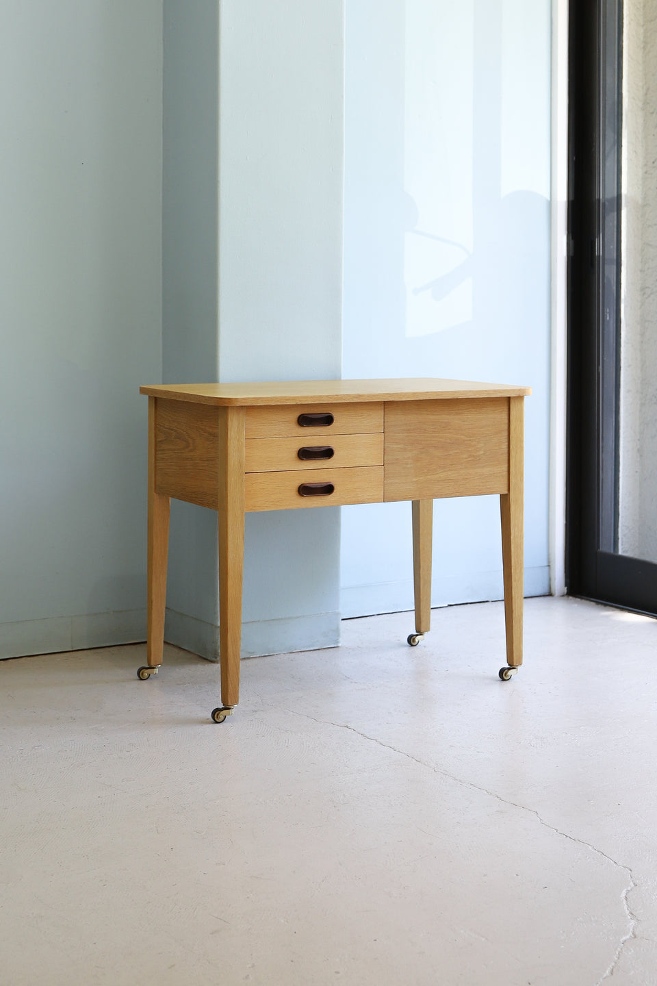 北欧ヴィンテージ ソーイングワゴン サイドテーブル オーク材