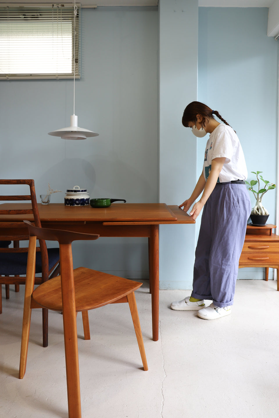 デンマークヴィンテージ エクステンション ダイニングテーブル チーク