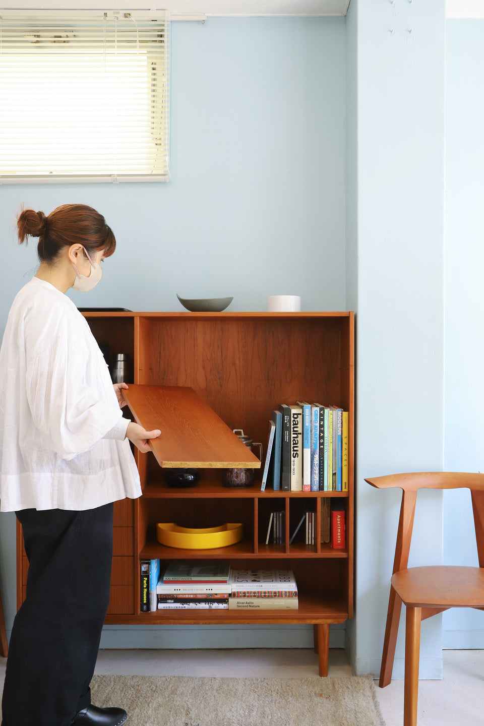 デンマークヴィンテージ ブックケース シェルフ 本棚 引き出し 北欧