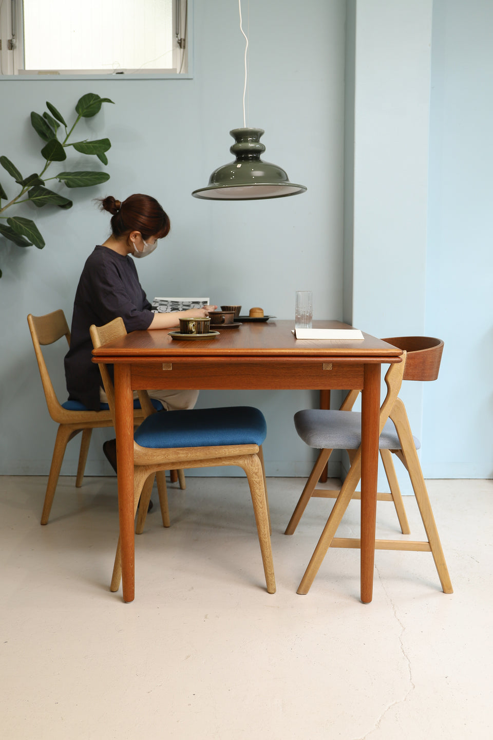 デンマークヴィンテージ エクステンション ダイニングテーブル ドロー