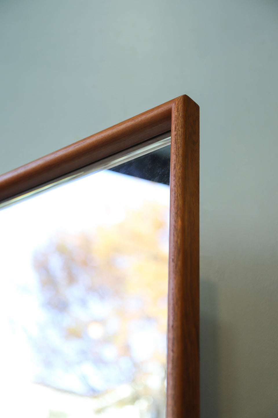 ウォールミラー チーク材 壁掛け 鏡 姿見 インテリア/Teakwood Long