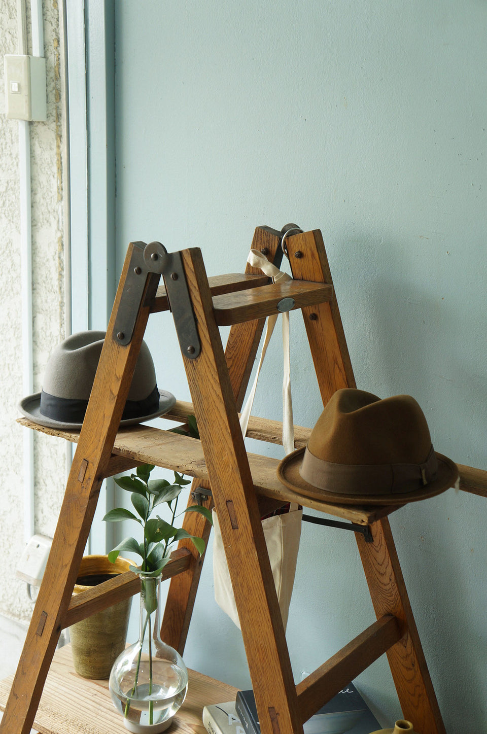 ジャパンヴィンテージ 文化梯子 脚立 古道具 昭和レトロ シャビー