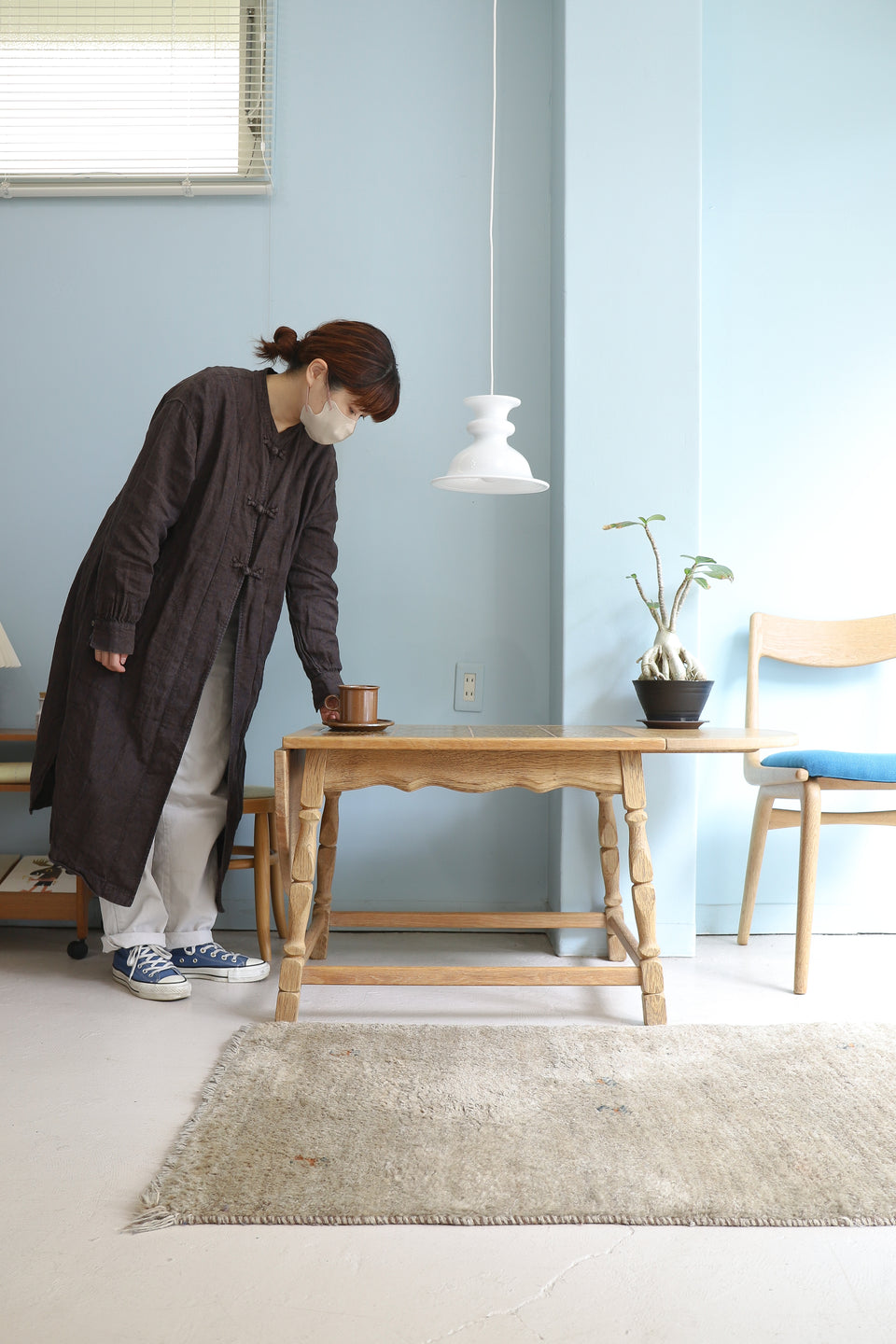 デンマークヴィンテージ コーヒーテーブル タイルトップ ドロップ