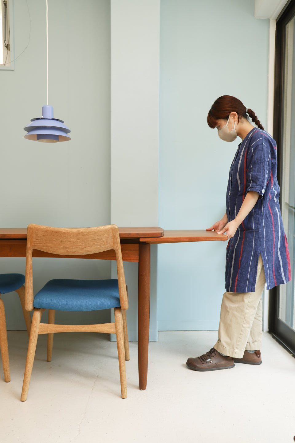 デンマークヴィンテージ エクステンション ダイニングテーブル 北欧