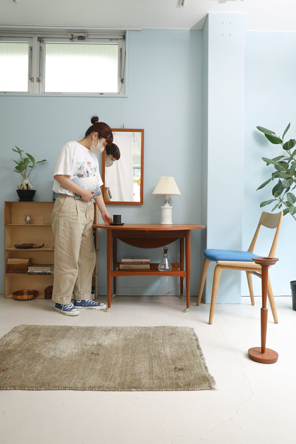 デンマークヴィンテージ コーヒーテーブル ドロップリーフ ラウンド