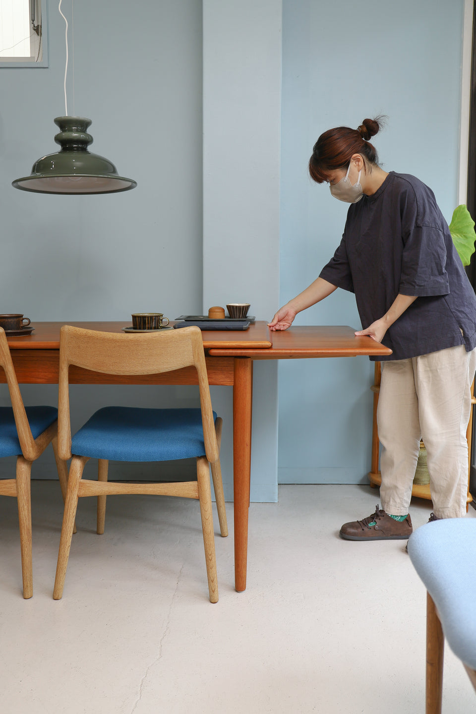 デンマークヴィンテージ エクステンション ダイニングテーブル ドロー