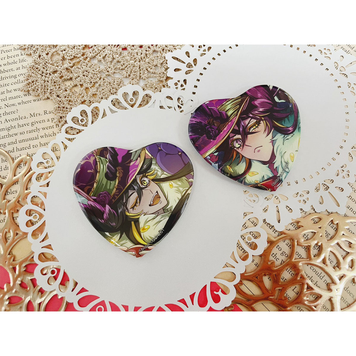 第五人格 白黒無常 ハート缶バッジ jewelryParty 第五人格 白黒無常