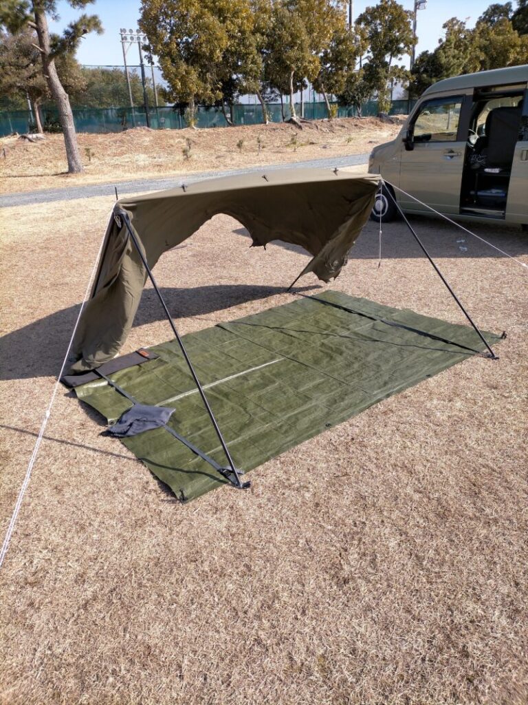 バンドックソロベースEXを二股ポール化！室内広々で超快適！！