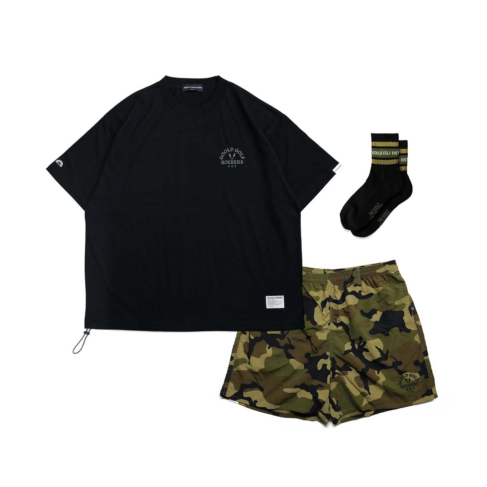 限定】ゴールドゴルフロッカーズ 上下セットアップ＆ソックス カーキ