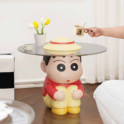 Qoo10] 強化ガラス クレヨンしんちゃんテーブル : 家具・インテリア