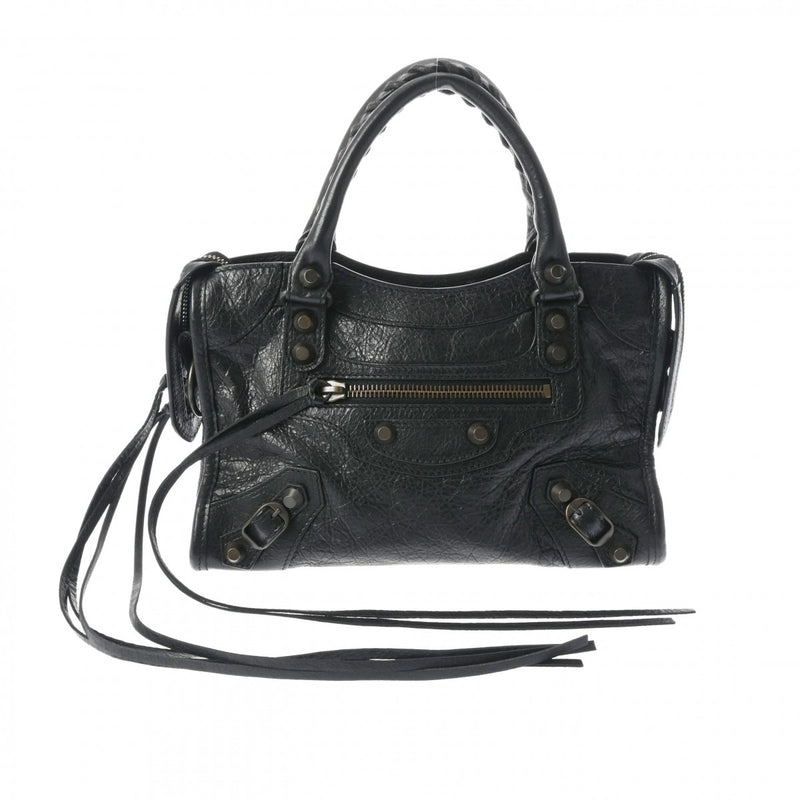 バレンシアガクラシックミニシティ 2WAY ショルダー 黒 ゴールド金具