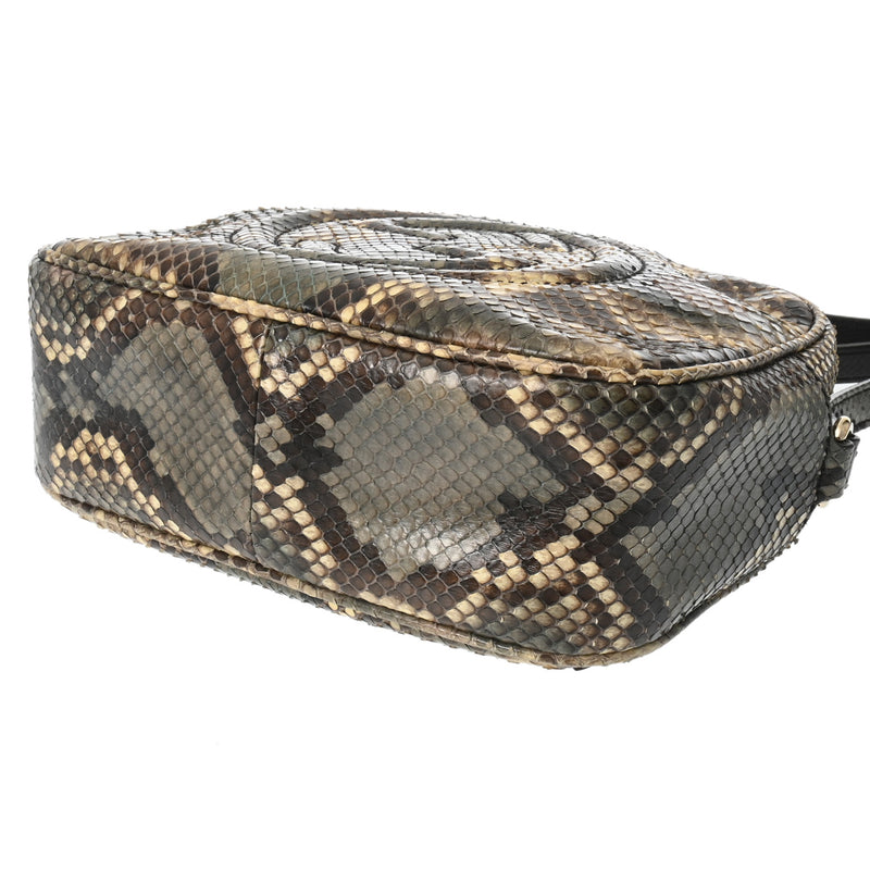 グッチ ソーホー ブラウン レディース パイソン ショルダーバッグ