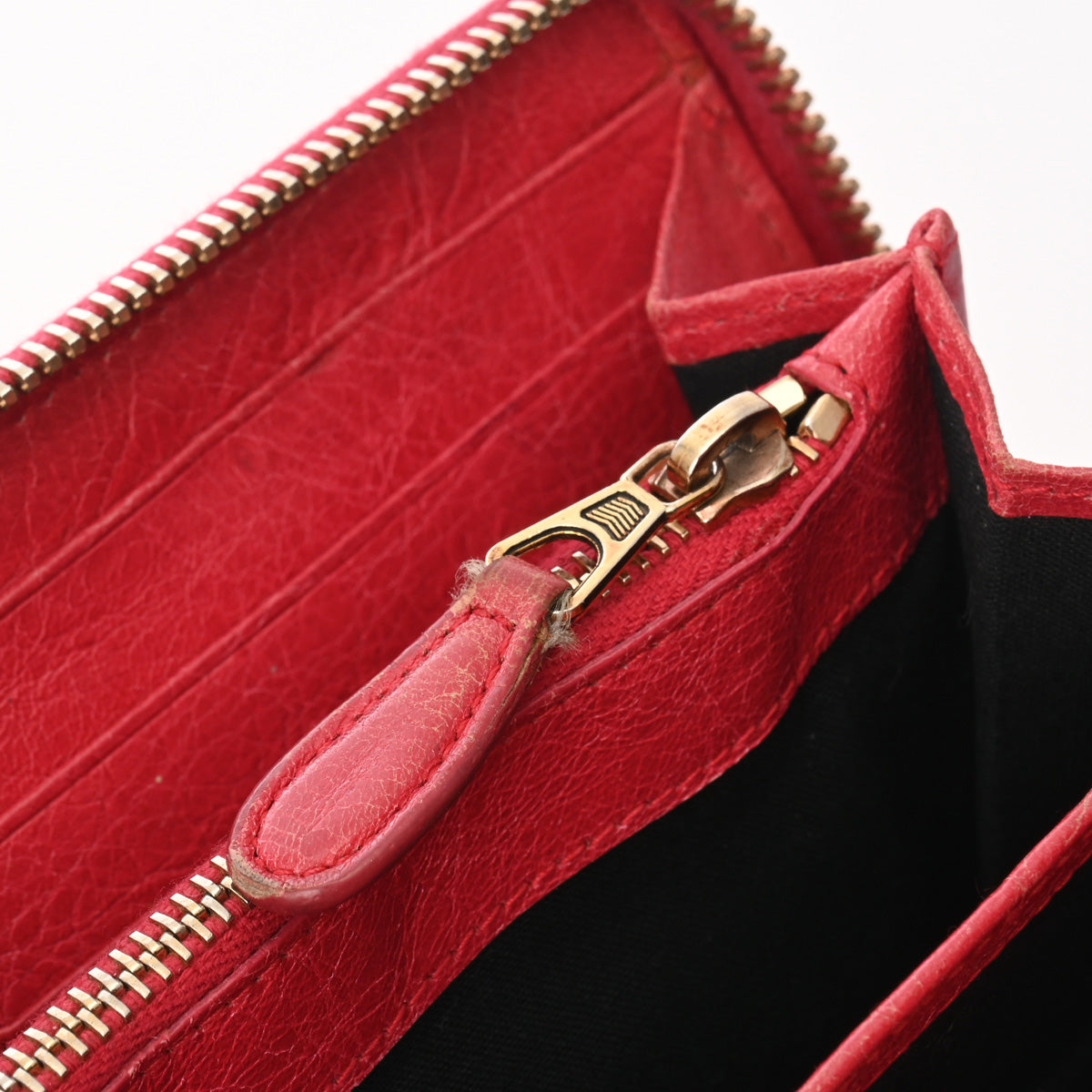 バレンシアガ ラウンドファスナー長財布 ピンク レディース レザー 長