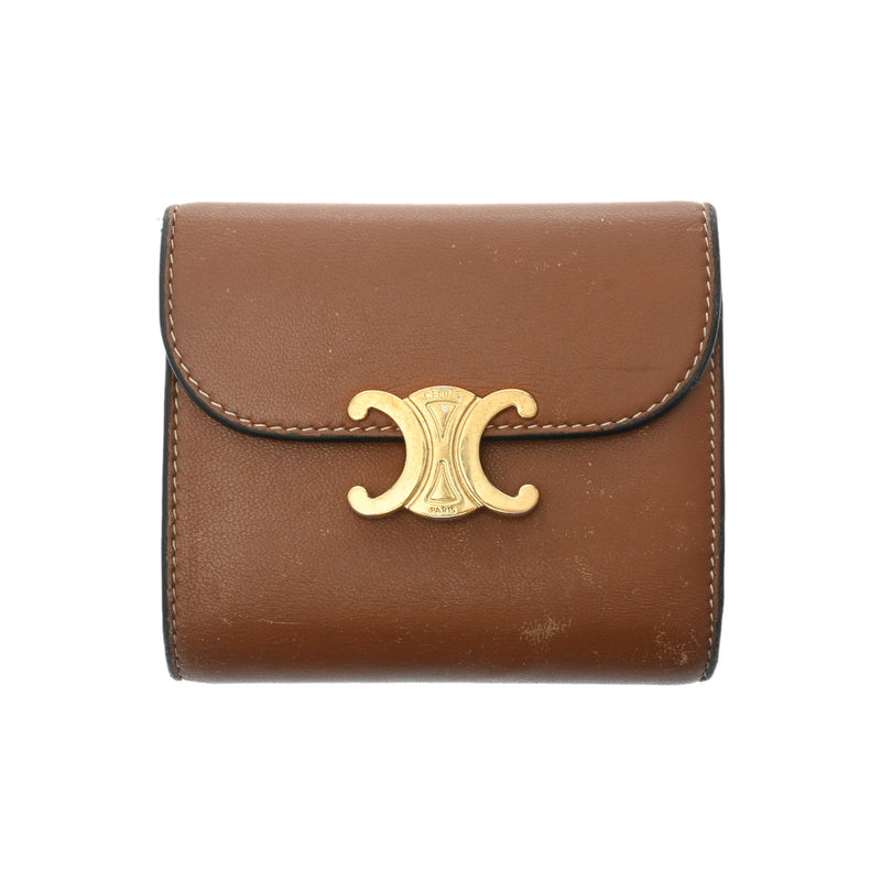 CELINEトリオンフ 三つ折り財布 タン*~