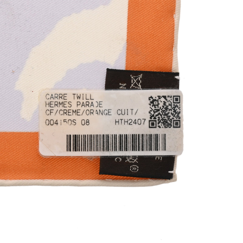 エルメスカレ90 HERMES PARADE クレーム/オレンジキュイ レディース