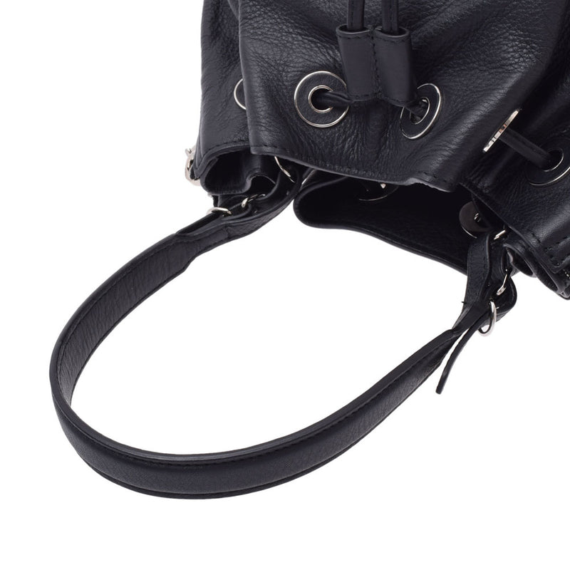 バレンシアガペーパープレート 巾着ショルダーバッグ 黒 レディース