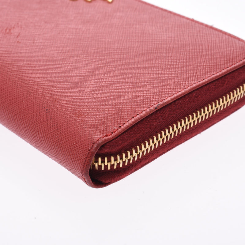 プラダラウンドファスナー長財布 赤 レディース 長財布 1ML506 PRADA