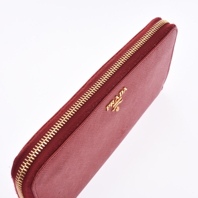 プラダラウンドファスナー長財布 赤 レディース 長財布 1ML506 PRADA