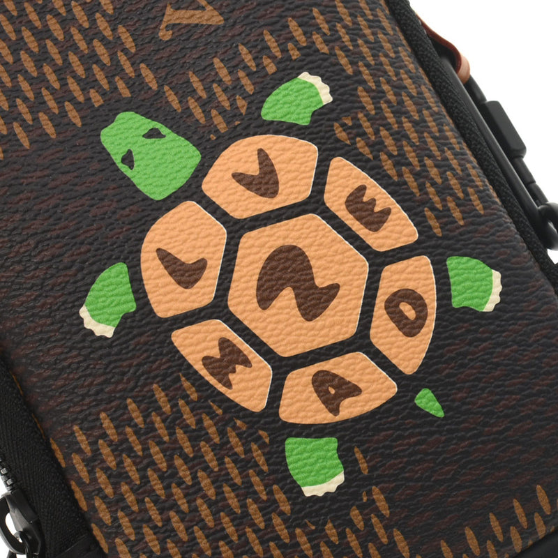 ルイヴィトンダブルフォンポーチ 亀 NIGOコラボ 14137 ブラウン ユニ