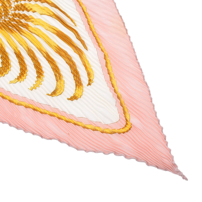 エルメスプリーツスカーフ 虎柄 ライトピンク レディース スカーフ