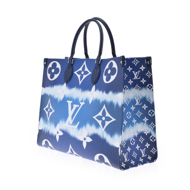 ルイヴィトンLVエスカル オンザゴーGM 青 レディース モノグラム