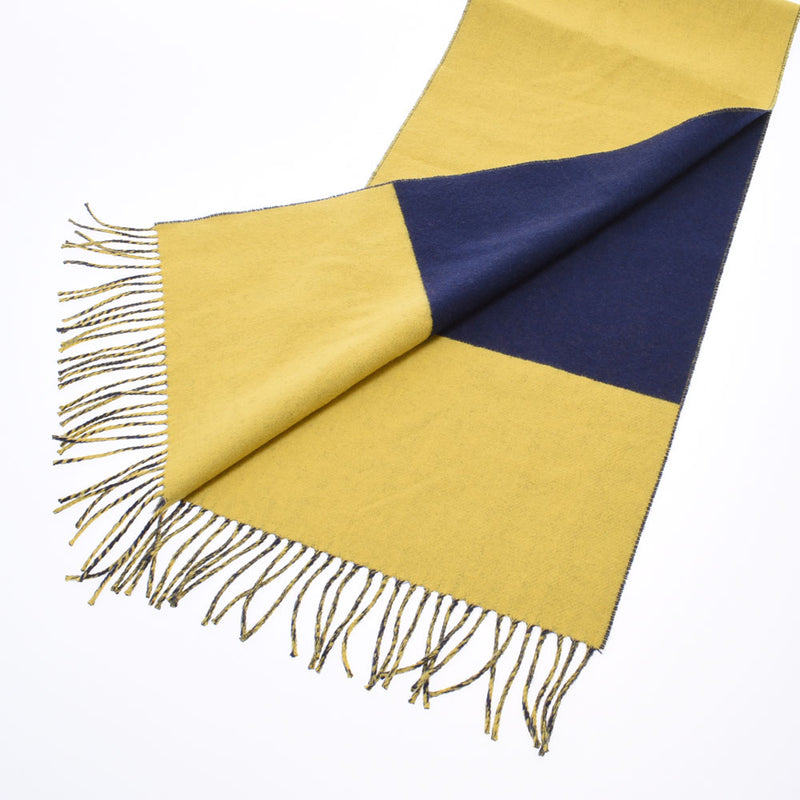 エルメスバイカラー 黄/紺 ユニセックス マフラー HERMES 中古 – 銀蔵