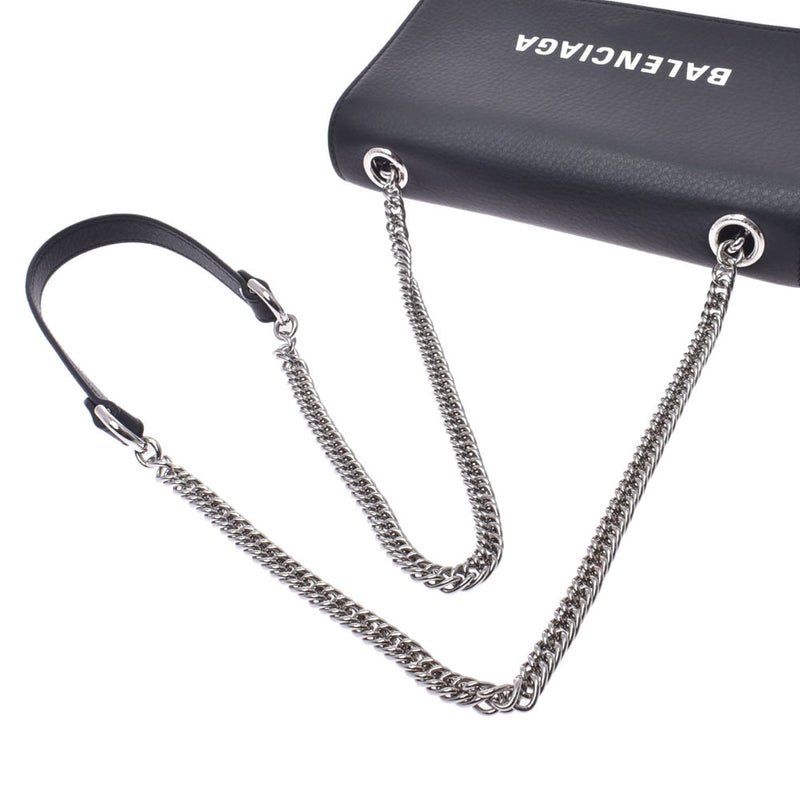 バレンシアガエブリデイ チェーンウォレット 黒 レディース レザー