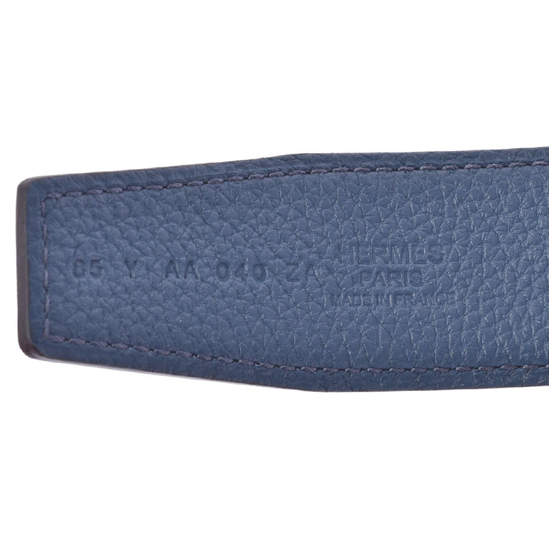 エルメスH・オ・カレ リバーシブル サイズ85 黒/青 ゴールド金具 Y刻印