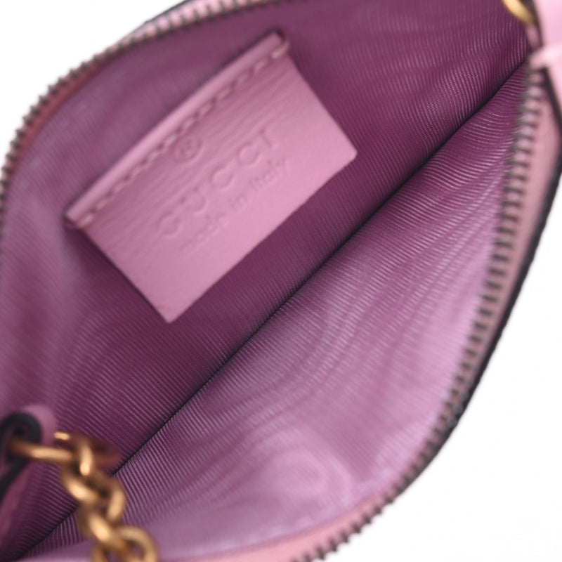 グッチいちご柄 キーリング付き小銭入れ グレージュ系 レディース GG