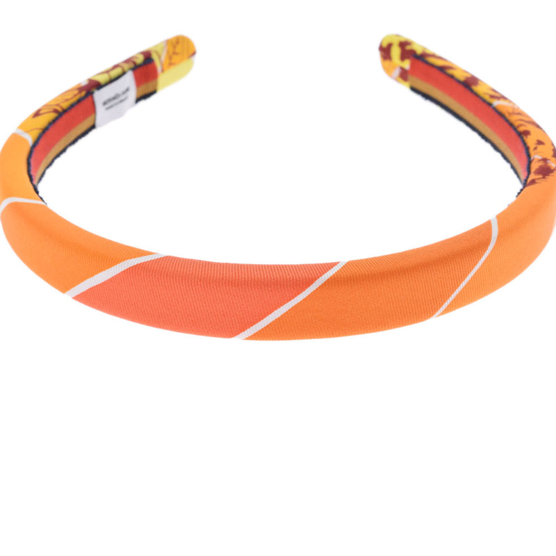 エルメスカチューシャ ヘアバンド オレンジ系 レディース ブランド小物