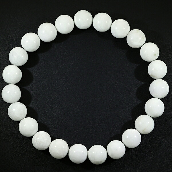 糸魚川翡翠 ブレスレット 2A級 白翡翠 8mm 18cm メンズM レディースL
