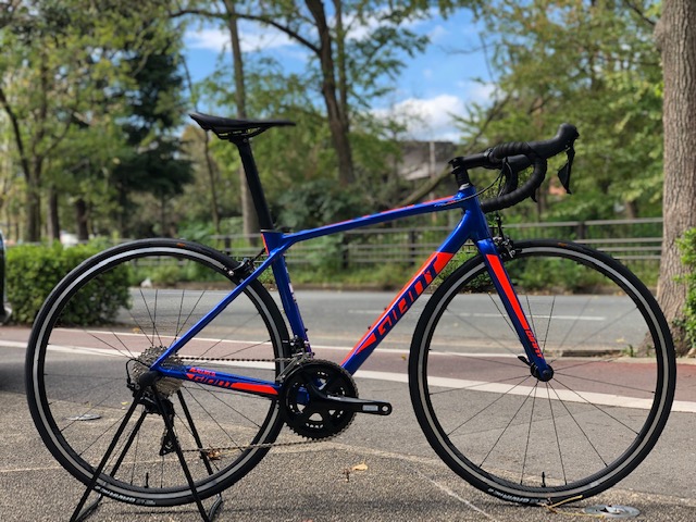 部品取り ジャンク GIANT ロードバイクフレーム 青白 GIANT