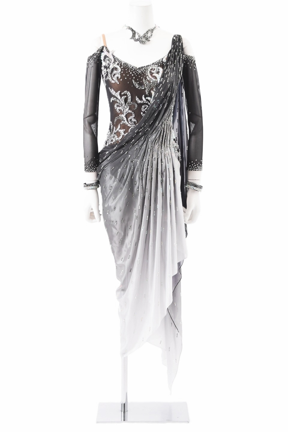 ラテンドレス WL0170D ブラック/シルバー M 社交ダンス タカダンス