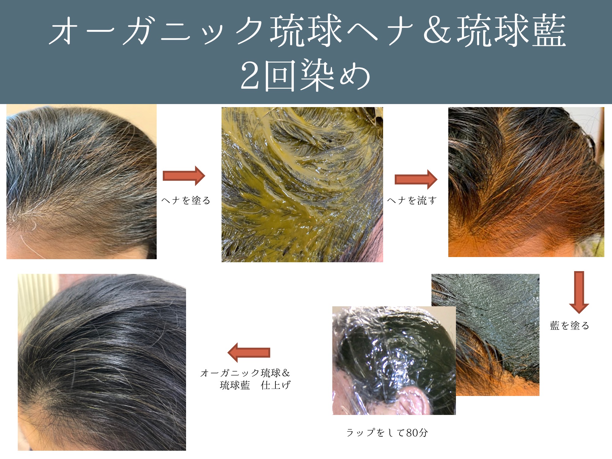 オーガニック 琉球ヘナ＆琉球藍 ダークブラウン(落ち着いた暗めの茶色