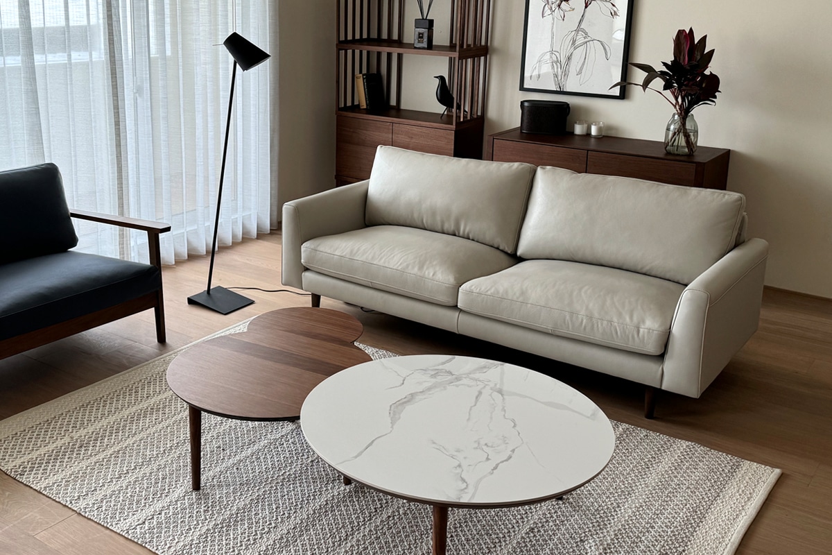 SERUM SOFA 3人掛け グレー オーク脚/ウォルナット脚