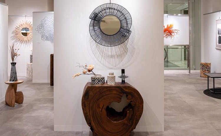 PIN デザイン ミラー WAVE 壁掛け 鏡 おしゃれ 円形 インテリア