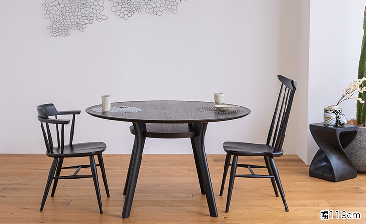 AGILE(アジレ) 丸テーブル ダイニングテーブル オーク材 無垢 円形 91