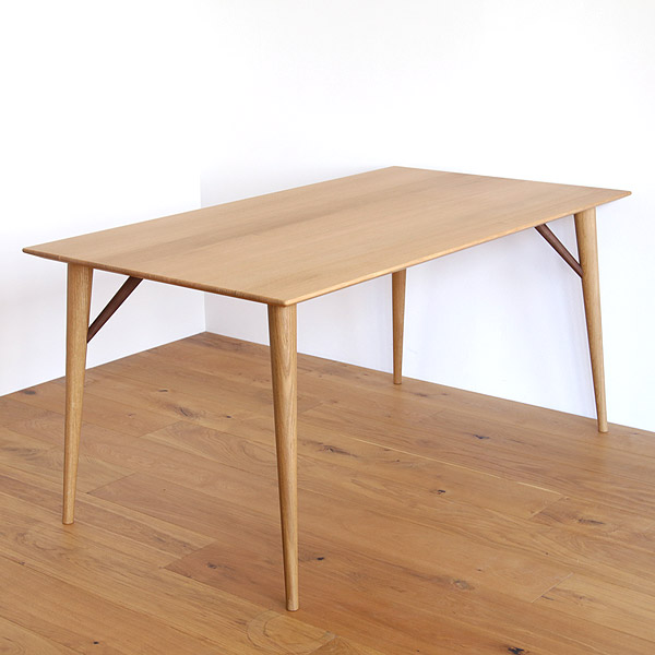 ダイニングテーブル オーク 無垢材 135 150 180 高さ72cm WHITE WOOD