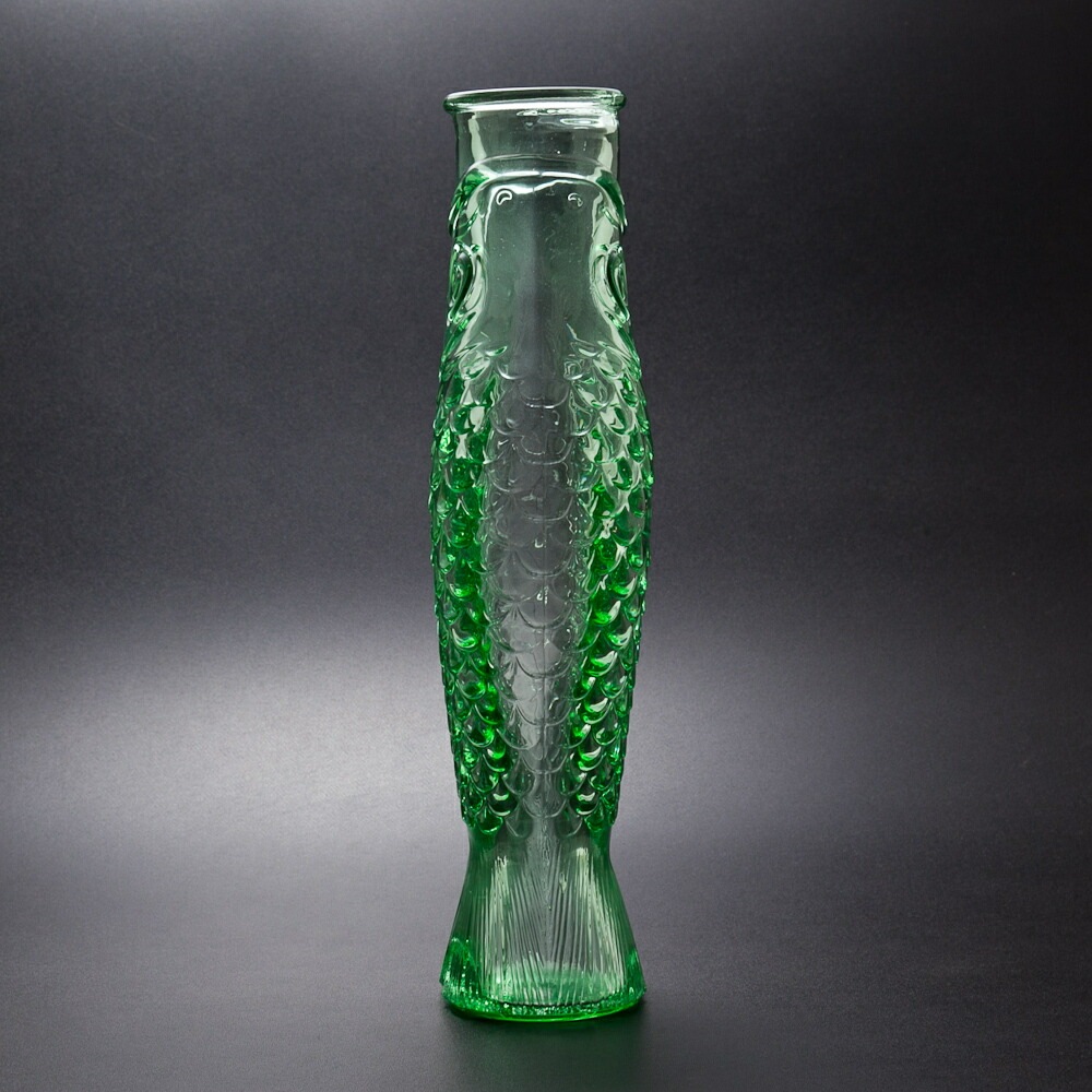 ともたん⭐️大正ガラス・和ガラス】美品✴︎鯉の掛け花瓶 ウラン