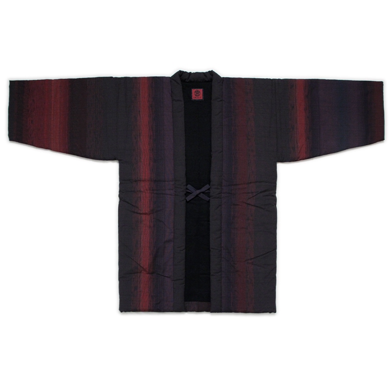 半纏 [鬼火(おにび)袢天] 黒のみ 中わた:綿100% ロング95cm丈