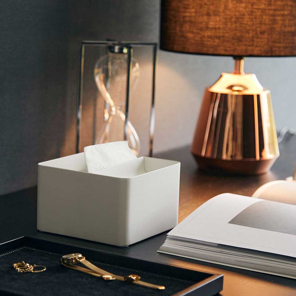 タワー 山崎実業 tower 蓋付きハーフティッシュケース 6195 6196