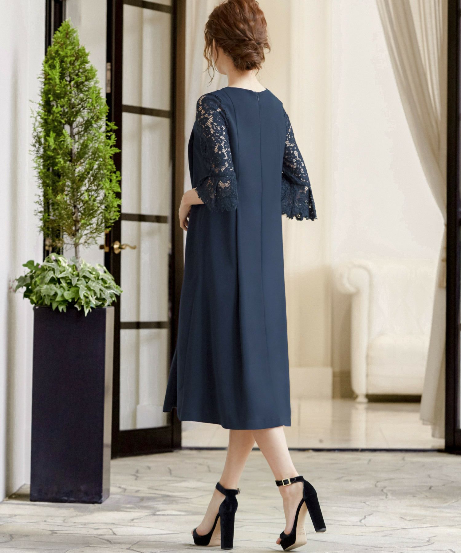 結婚式・お呼ばれ対応 | マタニティレース袖結婚式ワンピース