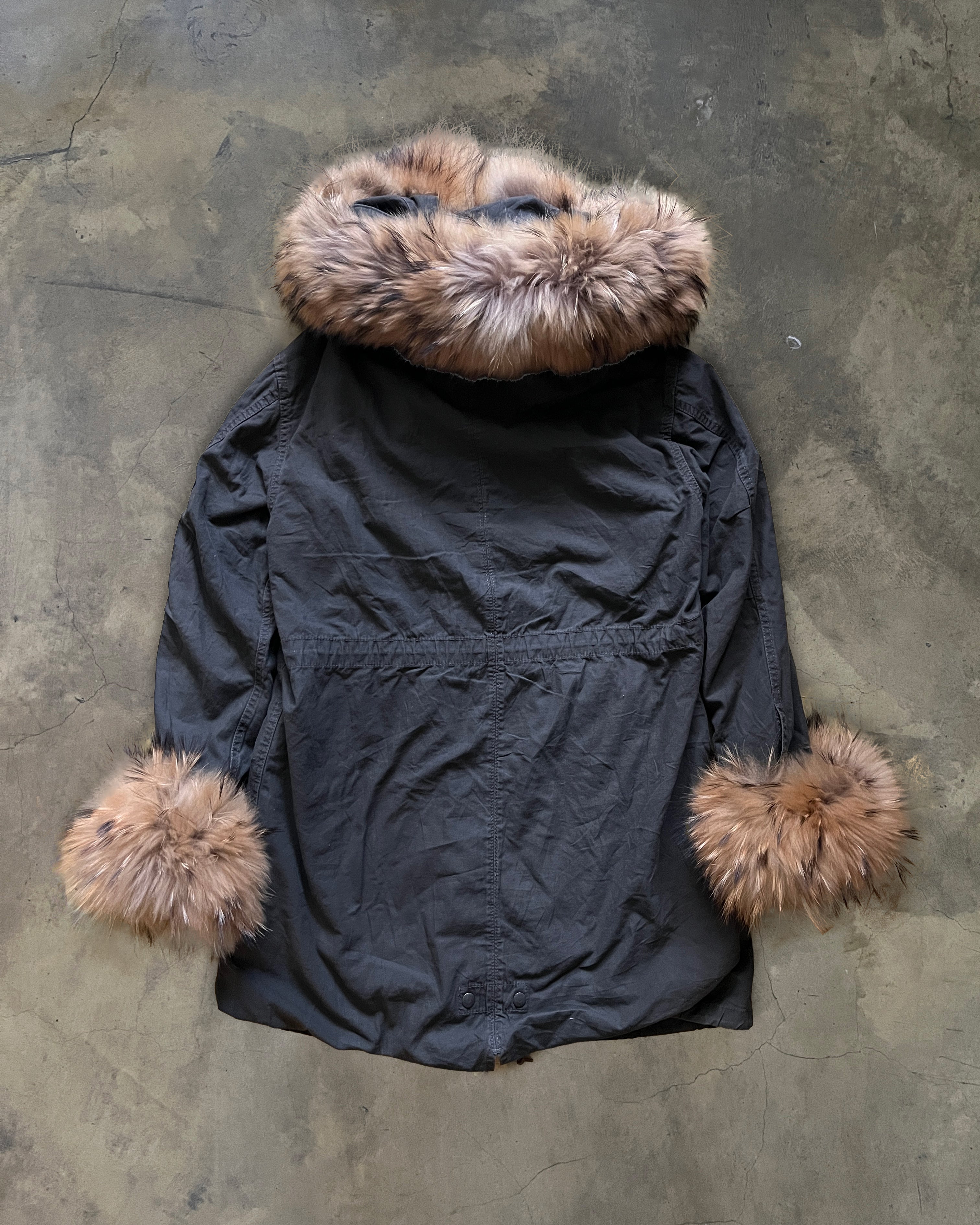 G.O.A RACCOON FUR PARKA WITH DETACHABLE HOOD – glam archive