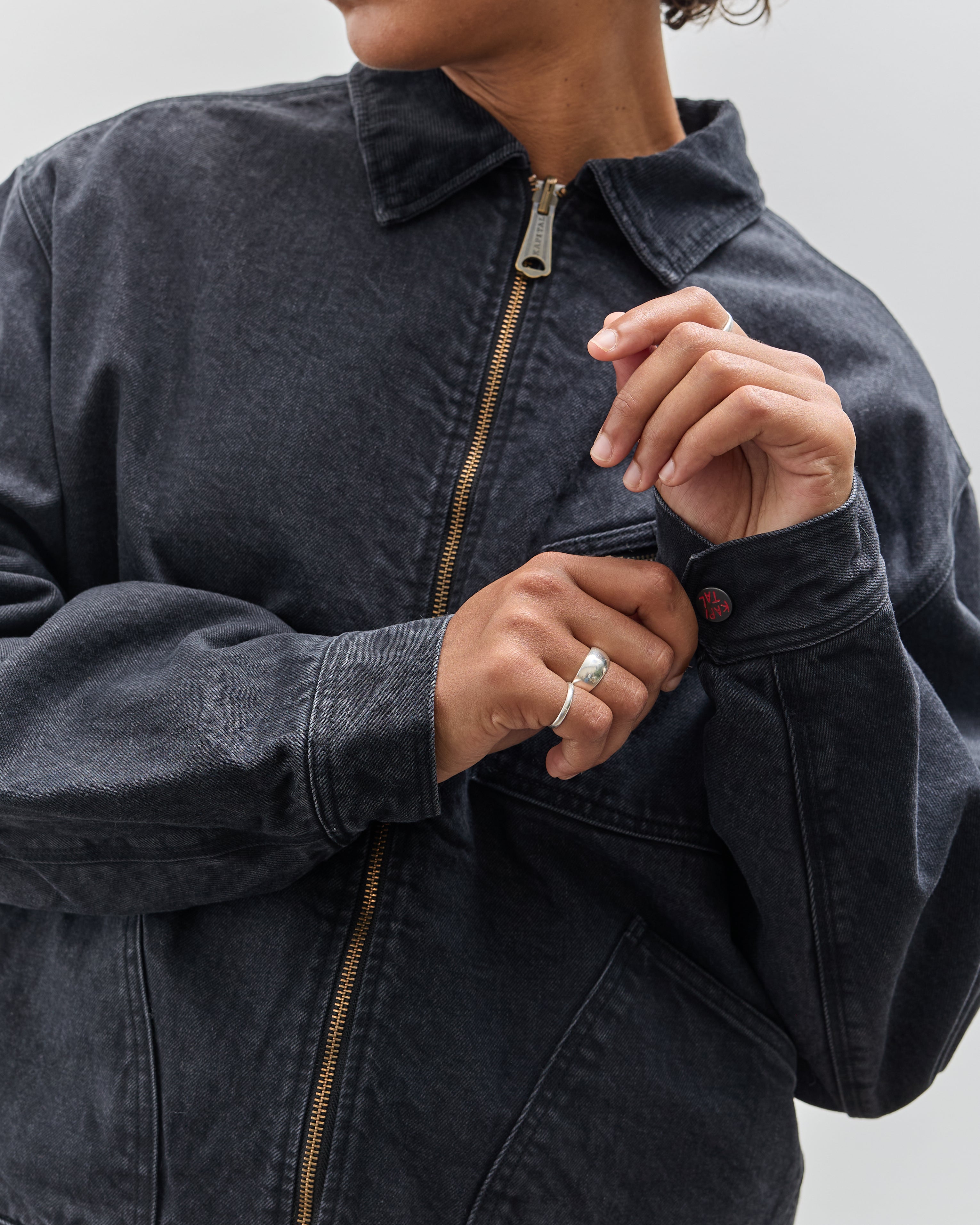 KAPITALボーンライニングリバーシブルジップアップブルゾン デニム