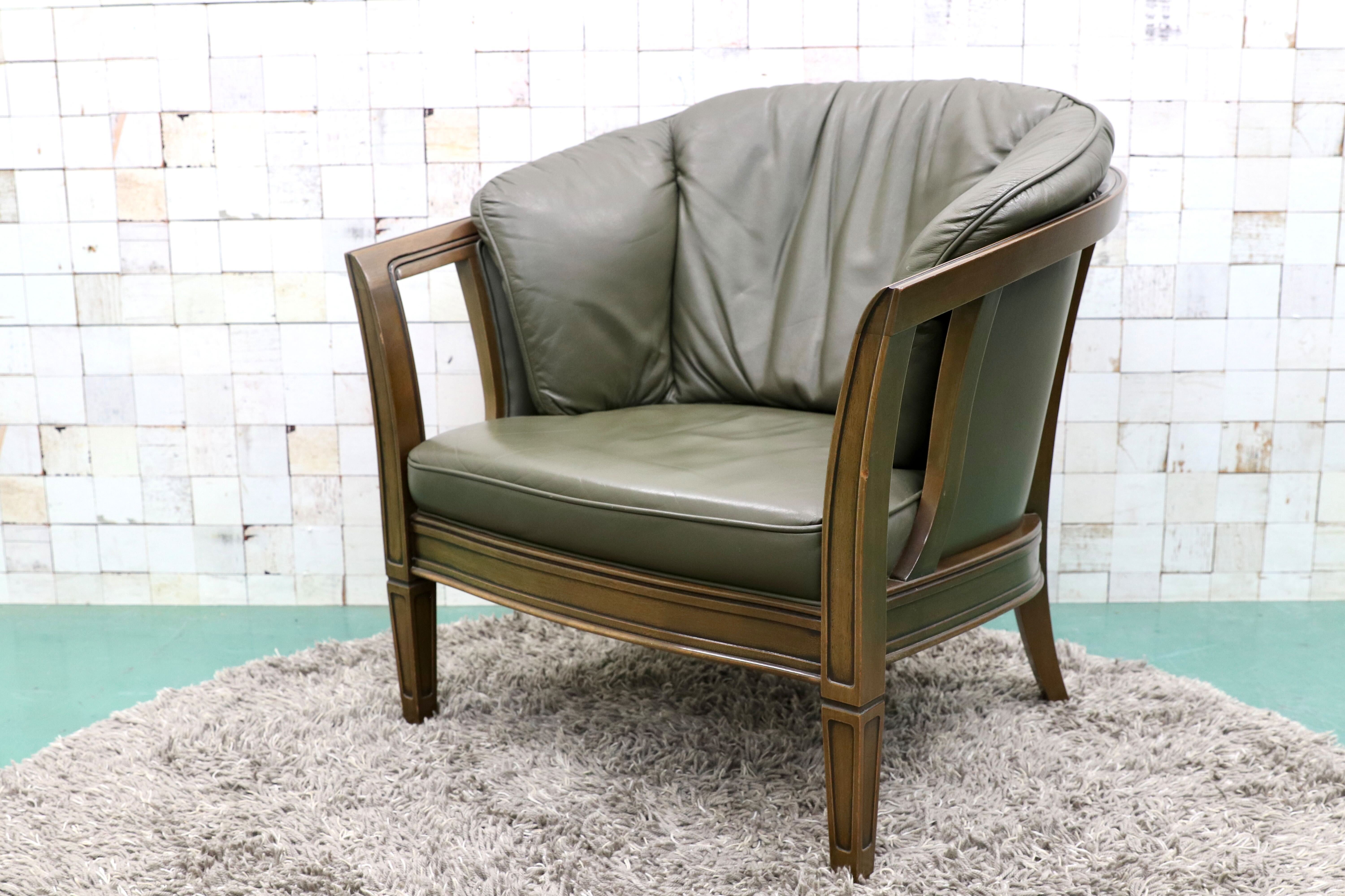 オールドマルニ 1人掛け レザーソファ ☆ハンゾー オールドマルニ 1人