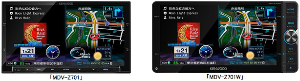 AVナビゲーションシステム 彩速ナビゲーション「MDV-Z701」「MDV-Z701W