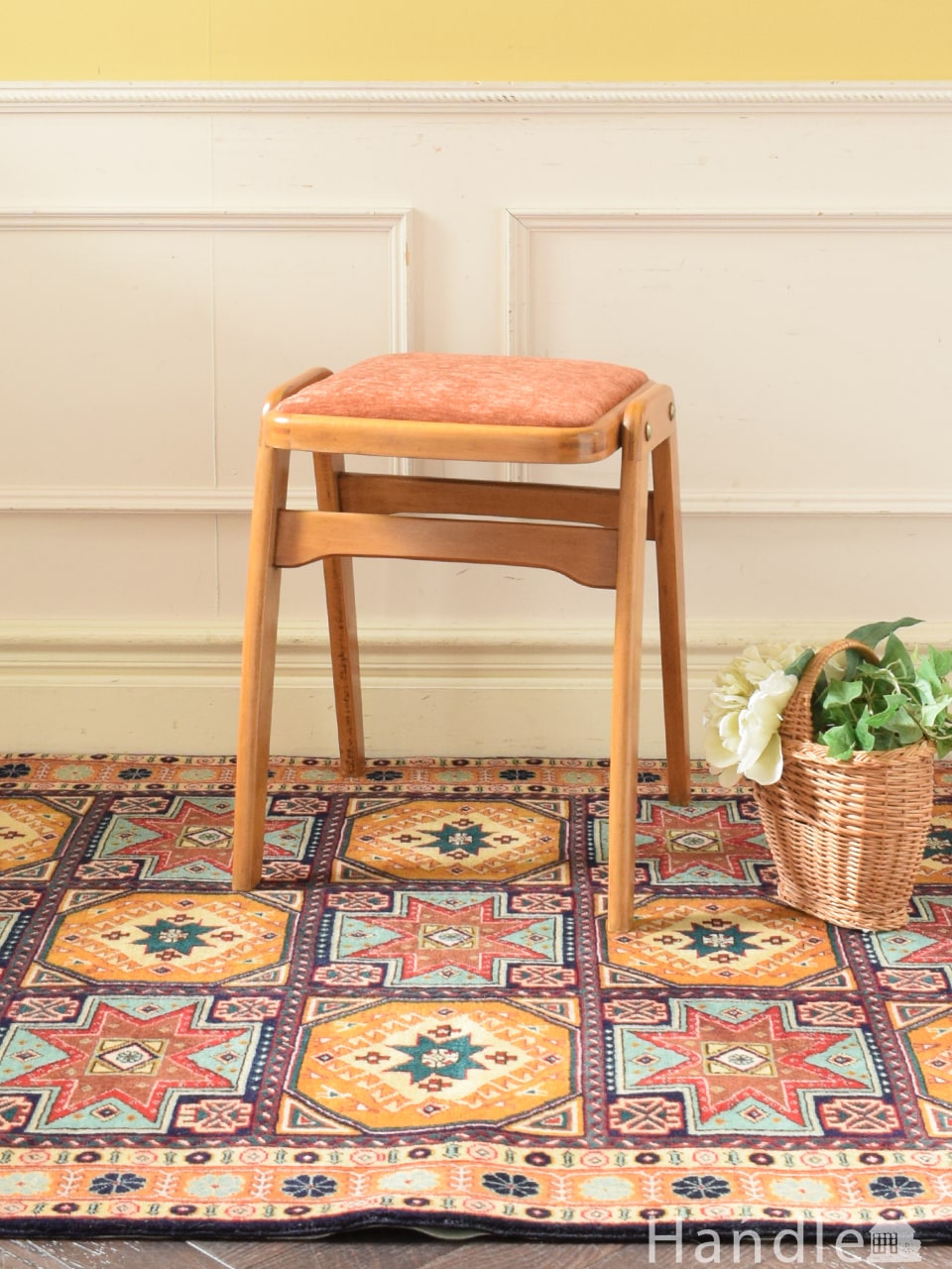 アンティーク風スツール（ピンク）(k-442-c)｜アンティークチェア・椅子