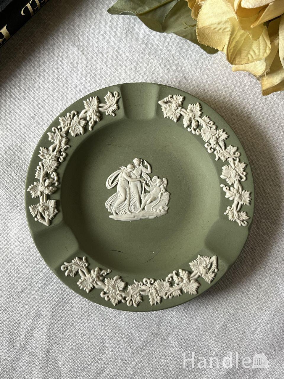 レア! ブロカント 緑の眼の猫のトレイブラス真鍮ビンテージ