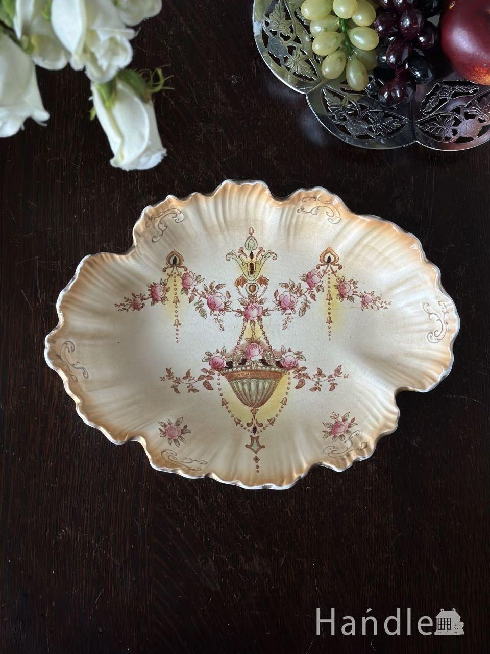 アンティーク クロテッドクリーム陶器の器 DEVONSHIRE ピンク